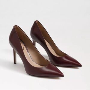 Sam Edelman Women’s Wide Width Size 7 Hazel Pointed Toe Pumps French Burgundy